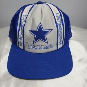 Vintage Dallas Cowboys New Era Mesh Snapback Hat Made In Usa Blue White